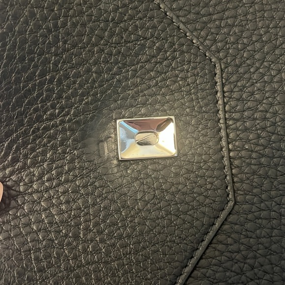 Vintage Givenchy Obsedia Medium Flap Black Pebbled Calfskin Satchel Hand Bag - Picture 10 of 16